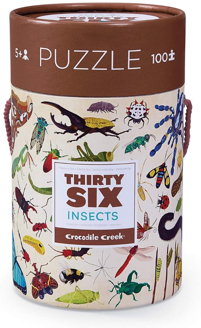 Crocodile Creek Thirty-Six Insects 100Piece Jigsaw Puzzle in Canister Puzzle