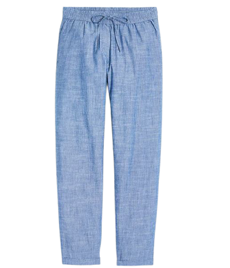 Chambray linen-cotton drawstring pant J.Crew Factory