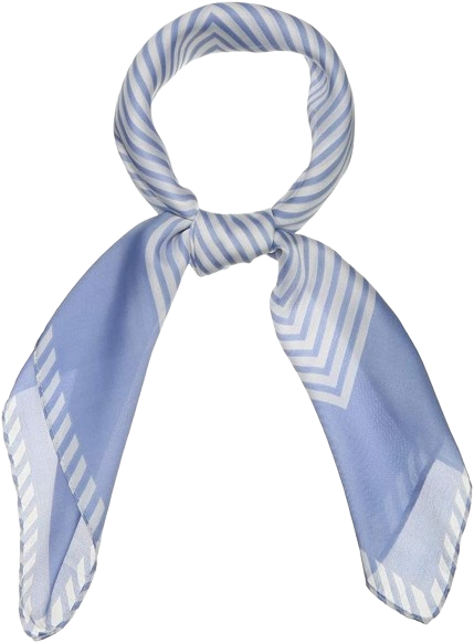 Blue Periwinkle Stripe Silk Scarf