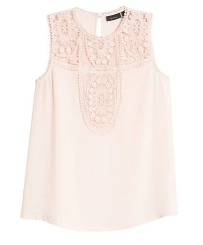 Pink Halogen Lace & crepe top Nordstrom