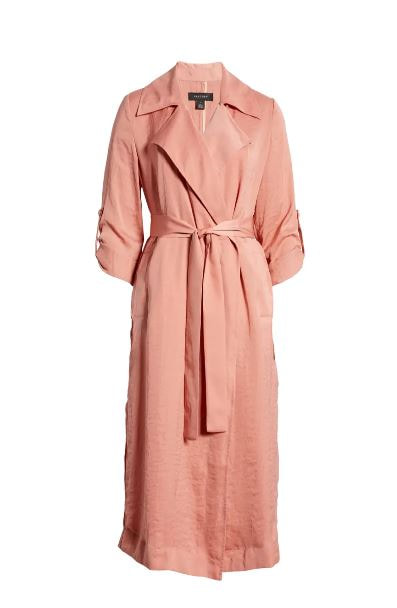 Pink Halogen soft trench duster jacket Nordstrom 