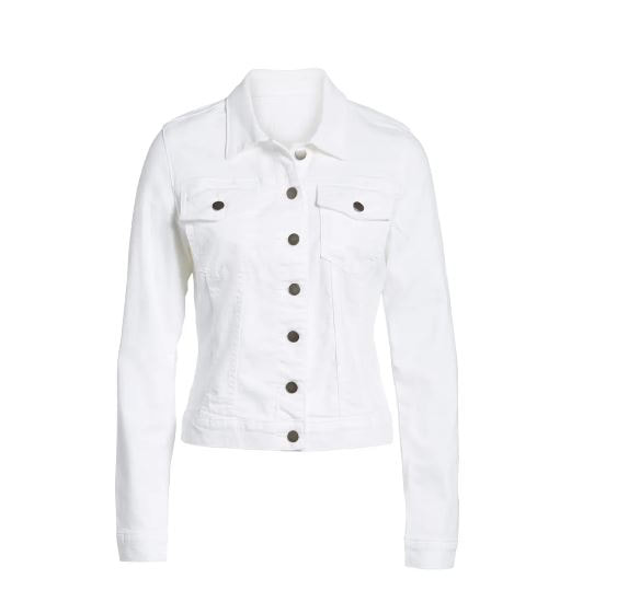 White jean jacket Kut from the Kloth helena denim jacket Nordstrom