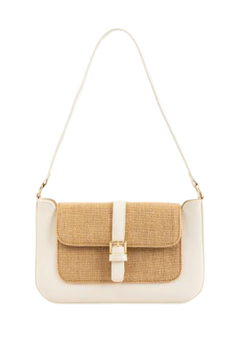 PictureYolanda mixed fabric handbag natural and faux leather