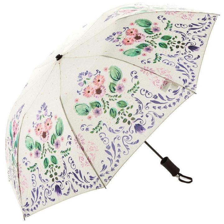 Patina Vie purple and green floral umbrella